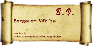 Bergauer Véta névjegykártya